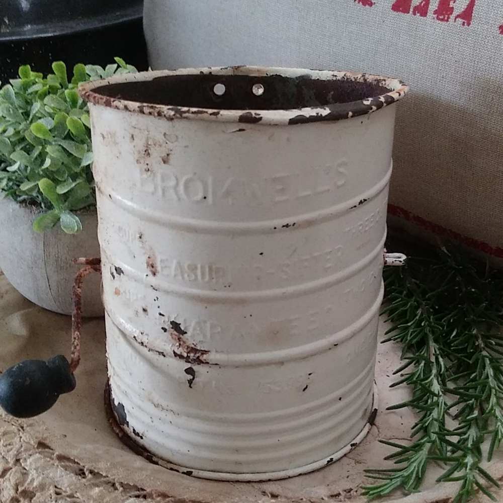 Vintage White Flour Sifter